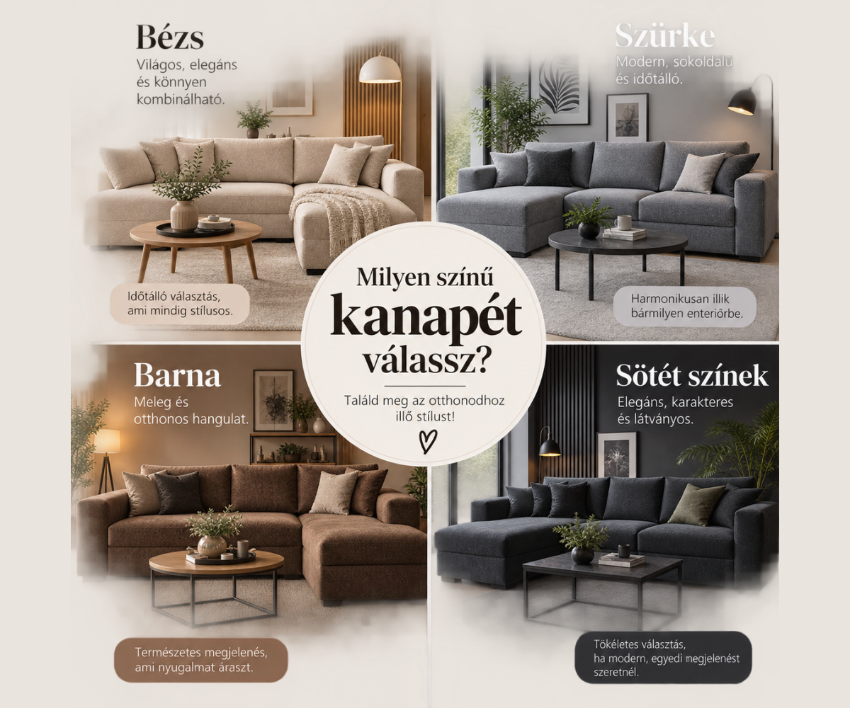 Milyen színű kanapét válassz? – Bézs, szürke, barna vagy sötét színek?