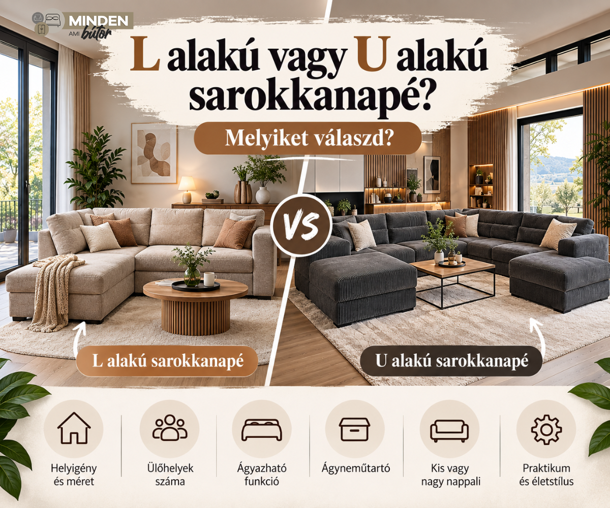 L alakú vagy U alakú sarokkanapé? – Melyiket válaszd?